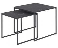 AC Design Furniture Ingelisa Mesa de café, Madera Metal, Negro, H: 45 x B: 50 x T: 50 cm