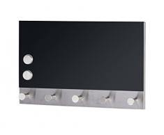 Wenko 50415100 - Lote de 5 portemanteaux con magnético Espejo Cristal Negro 32,0 x 23,0 x 5,0 cm