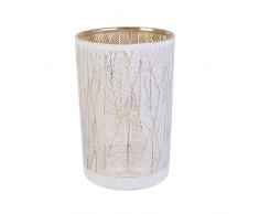 HOME DECO FACTORY HD9025 Tauri - Jarrón Decorativo (20 cm, Cristal, Blanco, 12 x 12 x 20 cm)