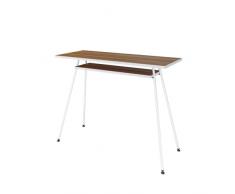 LEVIRA Escritorio, Mesa de Escritorio Kost Dash, 100 x 40 x 75 - Nogal Troia y Blanco