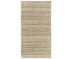 HAMID - Alfombra Yute Lana Olivia, Alfombra Lana y Yute, Tejida a Mano Tejida para Salon, Dormitorio, Sala de Estar, Blanco Natural, (60x110cm)