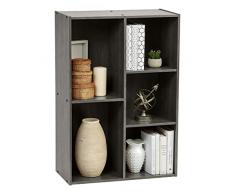 Iris Ohyama, Libreria, Scaffale a 5 scomparti, Armadietto per libri, Divisore, Espositore, Soggiorno, Camera da letto, Ufficio - Basic Storage Shelf - CX-23C - Rovere grigio