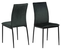 AC Design Furniture Devin Silla de Comedor, Verde Oscuro, H: 92 x B: 43,5 x T: 53 cm