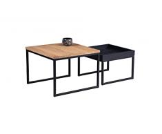 M2 Kollektion Dublín 1 Mesa de café, Madera, Núcleo de Haya Negro, 49x36x49