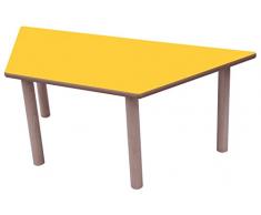 Mobeduc Mesa Infantil Trapecio 120x60 cm (Talla 1), Haya, Haya y Amarillo, 120 x 60 cm