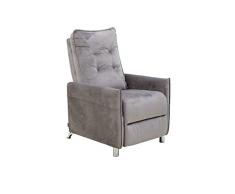 Astan Hogar Sillón Relax con Reclinación Manual, Tapizado en Terciopelo, Modelo Lui AH-AR30800GR