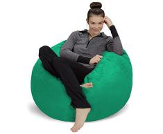 Sofa Sack L-La Nueva Experiencia de Confort puf con Relleno de Espuma de Memoria, Relajarse en el salón o la habitación de los niños, Terciopelo Suave en Color Aguamarina