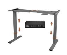 Devoko Mesa eléctrica Regulable en Altura con 2 Motores, Gris, 120kg Belastbarkeit