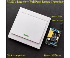 AC 220 V receptor panel de pared transmisor remoto interruptor de control remoto inalambrico dormitorio luces de techo lamparas de pared inalambrico TX blanco