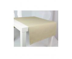 Venca Camino de mesa liso en 100% algodón beige