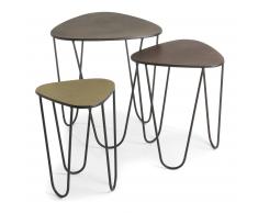 Kave Home Set De 3 Mesas Nido..., En Metal - Plata,Dorado,Cobre