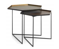 Kave Home Set De 2 Mesas Nido..., En Metal - Dorado,Cobre