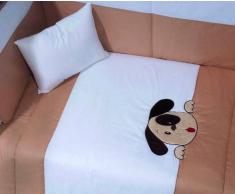 Edredón cama bebé beige 100x140 cm + Protector cuna bebé 45x180 cm + almohada 30x40 cm (conjunto bebé beige)