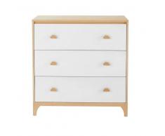 Maisons du Monde Cómoda infantil blanca con 3 cajones Moonlight