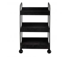 Maisons du Monde Carrito negro de metal con ruedas An. 49 cm RALPH