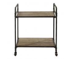 Maisons du Monde Carrito de metal y madera con ruedas An. 64 cm