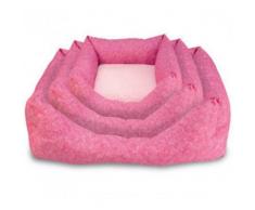 Cama Rosa Peluche Cuadrada para Perro
