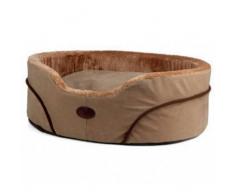 Cama Para Perro Oval Marrón Peluche