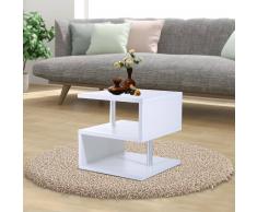 HOMCOM Mesa Auxiliar Madera Blanco 50x50x50cm