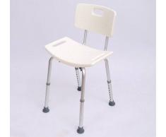 HOMCOM Silla Ducha Aluminio Ayuda Baño Taburete Banqueta Regulable Ajustable WC Asiento