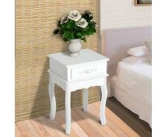 HOMCOM Mesa de Entrada tipo Recibidor o Mesita de noche con 1 Cajón – MDF y Madera de Paulownia – 40 x 35 x 60cm