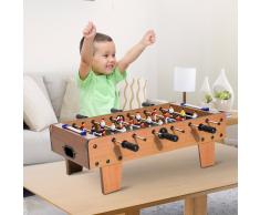 HOMCOM Juego Mesa de Fútbol Madera para Niño +3 Años y Adultos - 69x37x24cm