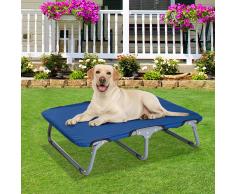 PawHut ® Cama de Mascota Elevada y Plegable Apto Interior Exterior Viaje 71x58x18cm
