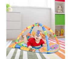 HOMCOM ® Manta Bebé Cojín de Juego con 5 Animales Colgantes 92x65x45cm