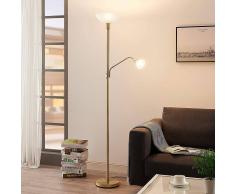 Lampenwelt.com Lámpara LED de pie Jost + lámp. lectura latón mate