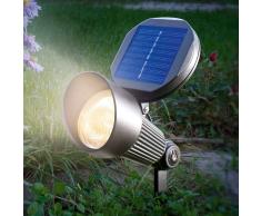 Esotec Foco solar Spotlight con luz LED blanca cálida
