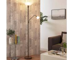 Lampenwelt.com Lámpara de pie LED rojiza con lámpara de lectura