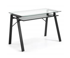 Kave Home Escritorio Kame, Negro, En Cristal,Metal - Negro