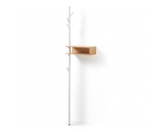 Kave Home Perchero Benny, 175 Cm, En Madera,Metal - Natural,Blanco