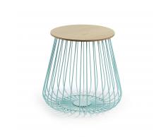 Kave Home Mesa Auxiliar Tabitha,..., En Madera,Metal - Verde,Natural