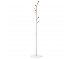Kave Home Perchero Nerb, Blanco, En Madera,Metal - Natural,Blanco