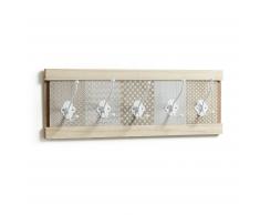 Kave Home Perchero Twiggy, Print, En Madera,Metal - Natural,Blanco