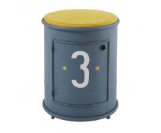 Maisons du Monde Mesita de noche y asiento infantil de metal azul Petit Bolide