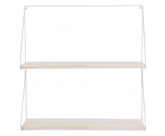 Maisons du Monde Organizador de pared de metal blanco y paulonia