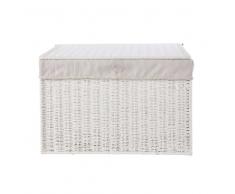 Maisons du Monde Baúl organizativo de mimbre blanco