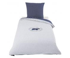 Maisons du Monde Juego de cama infantil de algodón azul 140x200