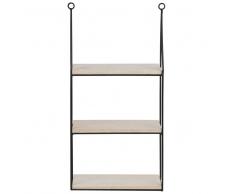 Maisons du Monde Organizador de pared de metal negro y paulonia