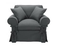 Maisons du Monde Sillón de algodón gris pizarra Butterfly