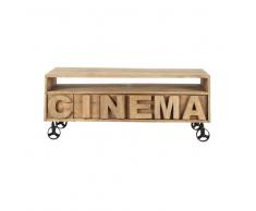 Maisons du Monde Mueble de TV con ruedas de mango macizo L.120 Alphabet