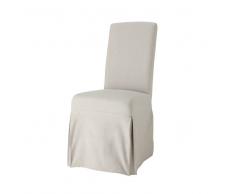 Maisons du Monde Funda larga de silla de algodón gris claro Margaux