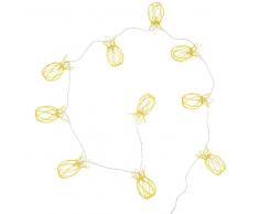 Maisons du Monde Guirnalda de piñas de luces 10 LED de metal amarillo