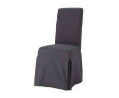 Maisons du Monde Funda larga de silla de algodón gris antracita Margaux