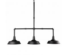 Maisons du Monde Lámpara de techo con 3 lámparas de metal negro L.104 cm MANCHESTER