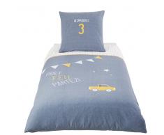 Maisons du Monde Juego de cama infantil de algodón azul 140x200