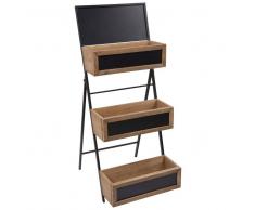 Maisons du Monde Mueble organizativo con 3 cestas de metal negro con pizarra