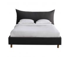 Maisons du Monde Cama con somier de láminas 140x190 gris Fergus